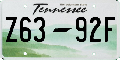 TN license plate Z6392F