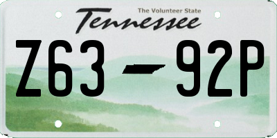 TN license plate Z6392P