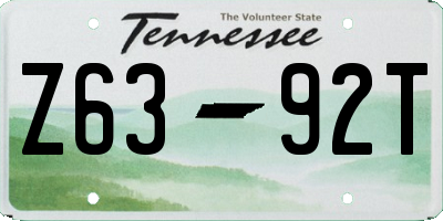 TN license plate Z6392T