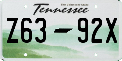 TN license plate Z6392X