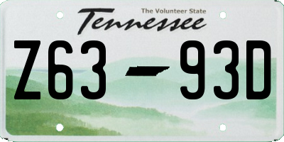 TN license plate Z6393D