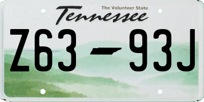 TN license plate Z6393J