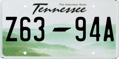 TN license plate Z6394A
