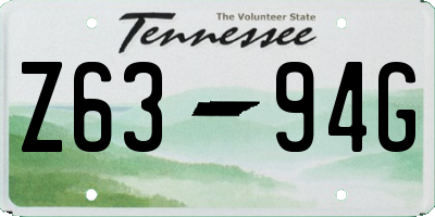 TN license plate Z6394G