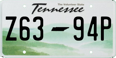TN license plate Z6394P