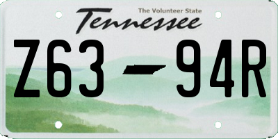 TN license plate Z6394R