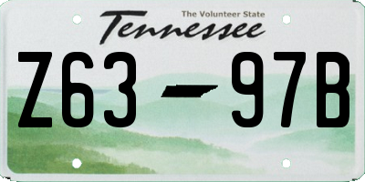 TN license plate Z6397B