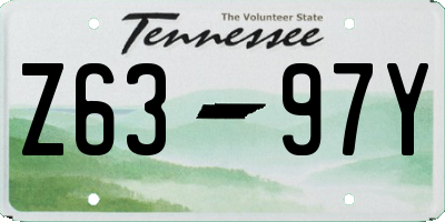 TN license plate Z6397Y