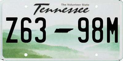 TN license plate Z6398M