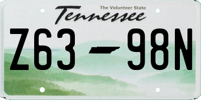 TN license plate Z6398N