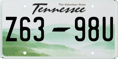 TN license plate Z6398U