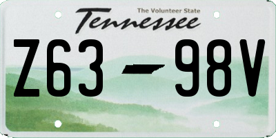 TN license plate Z6398V