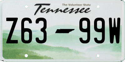 TN license plate Z6399W