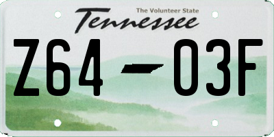 TN license plate Z6403F