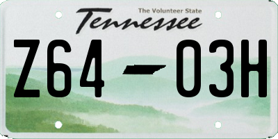 TN license plate Z6403H
