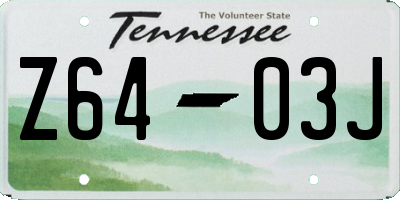 TN license plate Z6403J