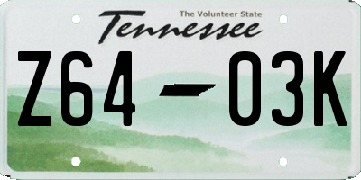 TN license plate Z6403K