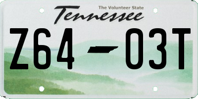 TN license plate Z6403T