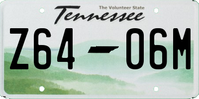 TN license plate Z6406M