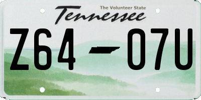 TN license plate Z6407U