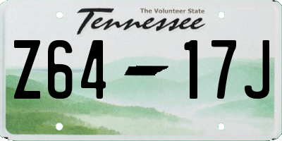TN license plate Z6417J