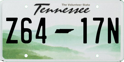 TN license plate Z6417N