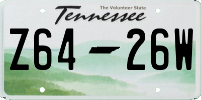 TN license plate Z6426W