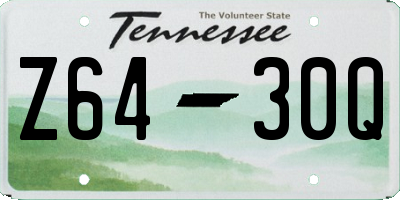 TN license plate Z6430Q