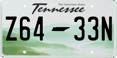 TN license plate Z6433N