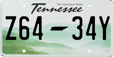 TN license plate Z6434Y