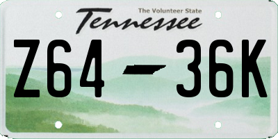TN license plate Z6436K