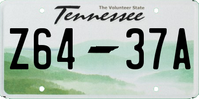 TN license plate Z6437A