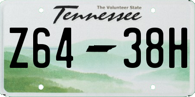 TN license plate Z6438H