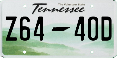 TN license plate Z6440D