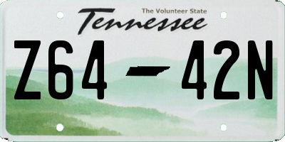 TN license plate Z6442N