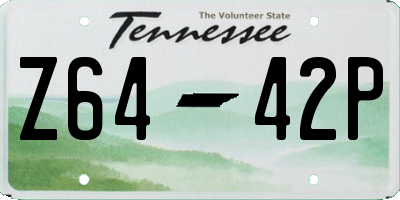 TN license plate Z6442P