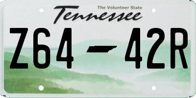 TN license plate Z6442R
