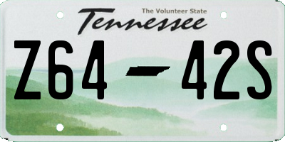 TN license plate Z6442S