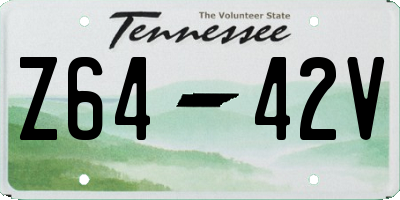 TN license plate Z6442V