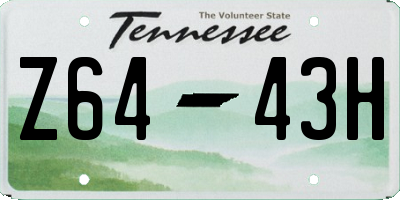 TN license plate Z6443H