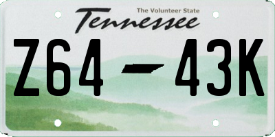 TN license plate Z6443K