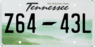 TN license plate Z6443L