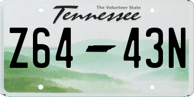 TN license plate Z6443N
