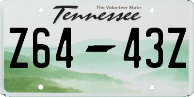 TN license plate Z6443Z