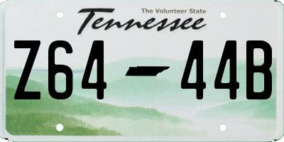 TN license plate Z6444B