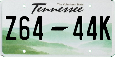 TN license plate Z6444K