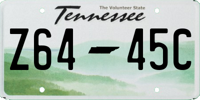 TN license plate Z6445C