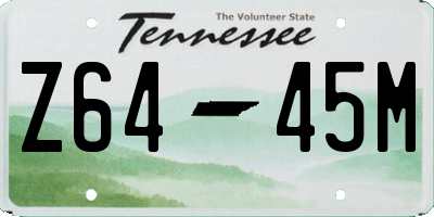 TN license plate Z6445M