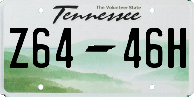TN license plate Z6446H