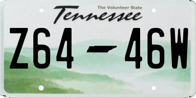 TN license plate Z6446W